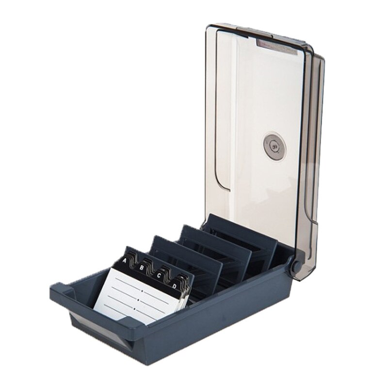 Abs Zwart Grote Capaciteit Desktop Visitekaartje Bestand Naam Card Case Houder Opbergdoos Organizer Office Thuisgebruik