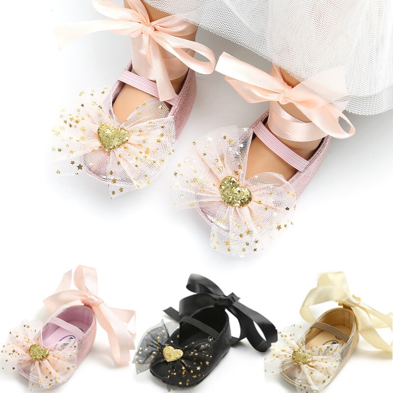 Lovely Princess Toddler Baby Girls Crib Shoes Shoes Sequined Bow Floral Slip On Lace Toddler Baby Shoes Prewalker 0-18M