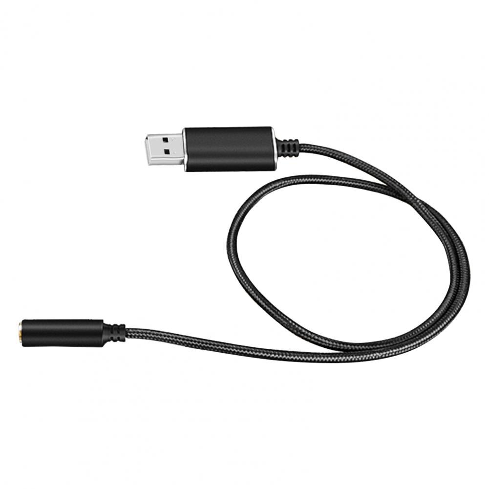 USB o Adapter External Sound Card with 3.5mm Headphone and Microphone Jack for Windows/Mac/Linux/Pc/Laptops/PS4: Black 20 cm
