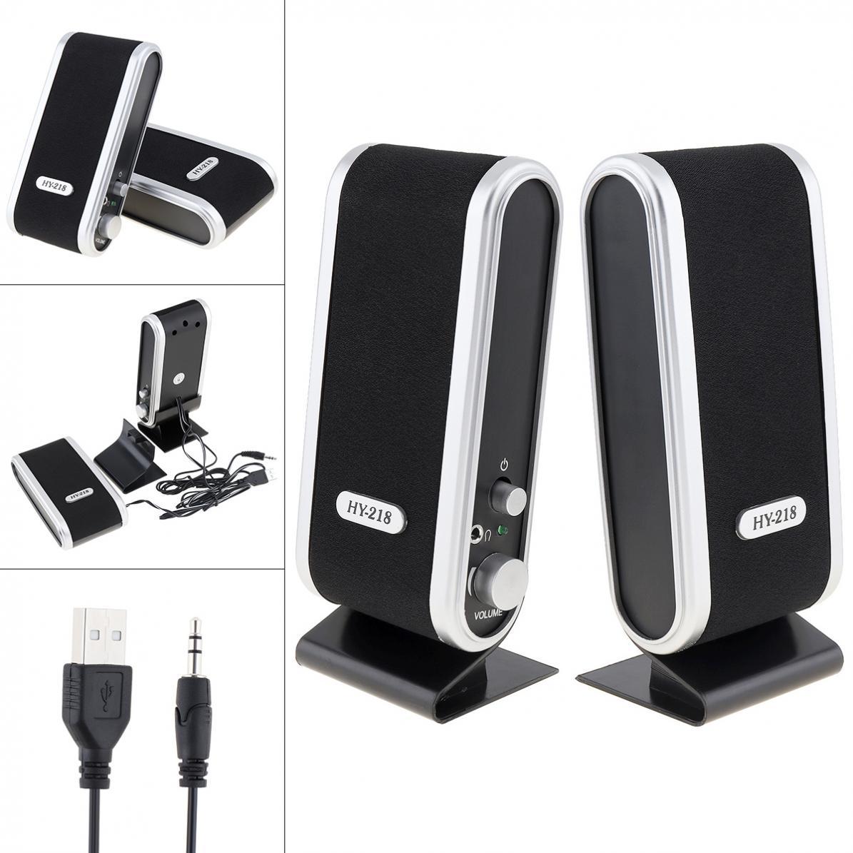 Usb2.0 6W Bedrade Usb Power Luidsprekers Stereo 3.5Mm Audio Jack Voor Pc Laptop Computer Mac Mini Plastic Hoofdtelefoon microfoon