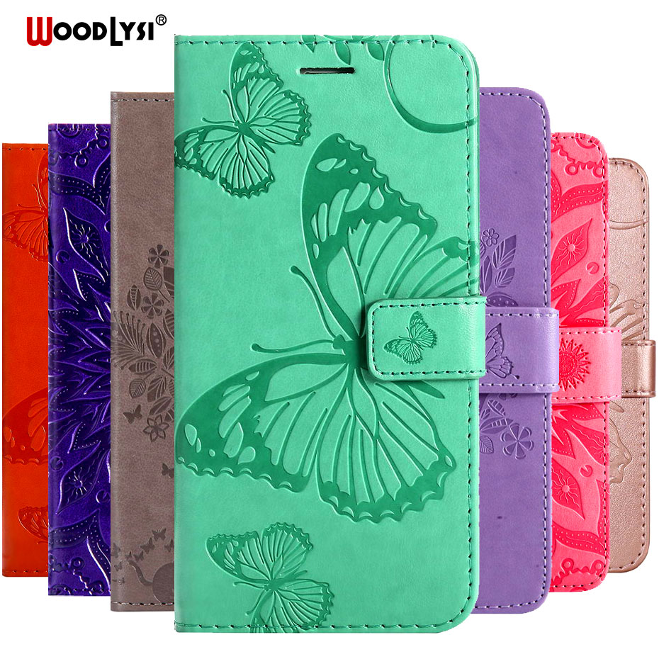 3D Vlinder Flip Case Voor Huawei Honor 8A JAT-LX1 Case Lederen Portemonnee Telefoon Case Voor Huawei Y6 Honor 8A capa Case