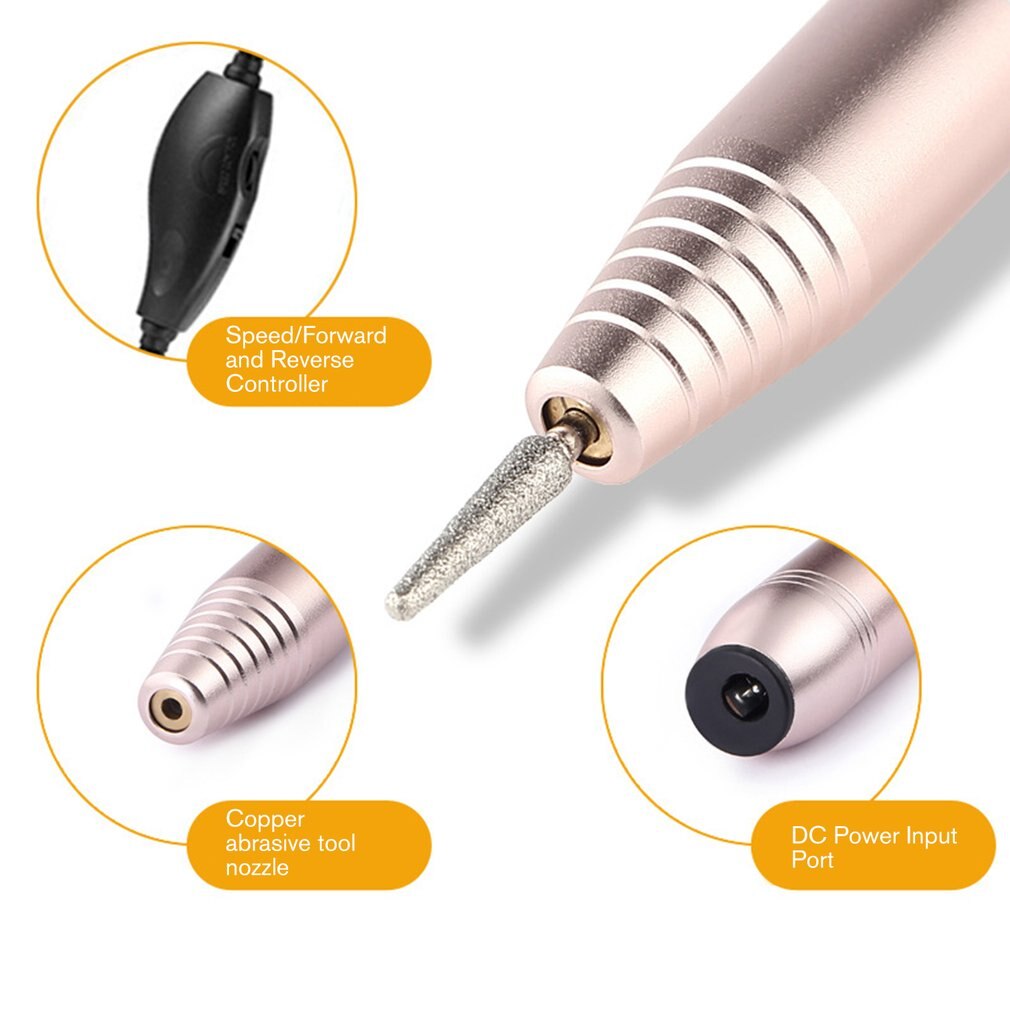 Lucidatrice per unghie mini penna per lucidatura portatile elettrica 20000 lucidatrice esfoliante di tipo rotante