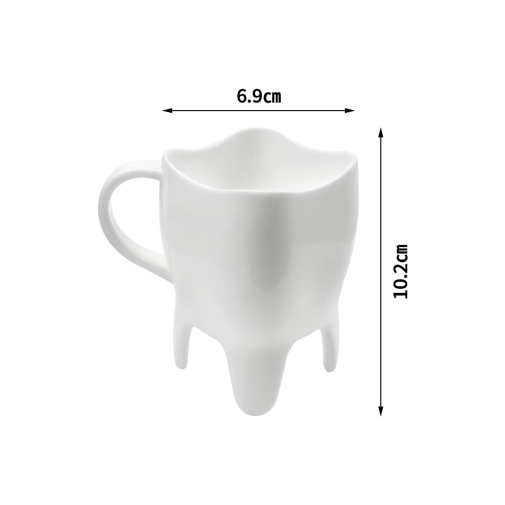 Kreatywne w kształcie zęba kubki na wodę wolnostojące kubek robić mleka i kawy plastikowy kubek robić domowego biura z uchwytem prezenty dla dentysty