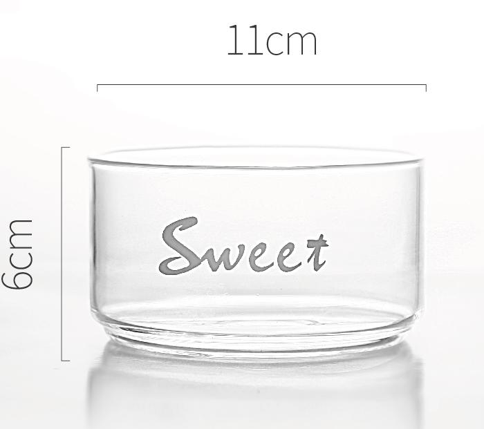 Nordisk varmebestandig glasskål lille med låg skål med frugt dessert salat skål husholdning snack opbevaringstank: Sød