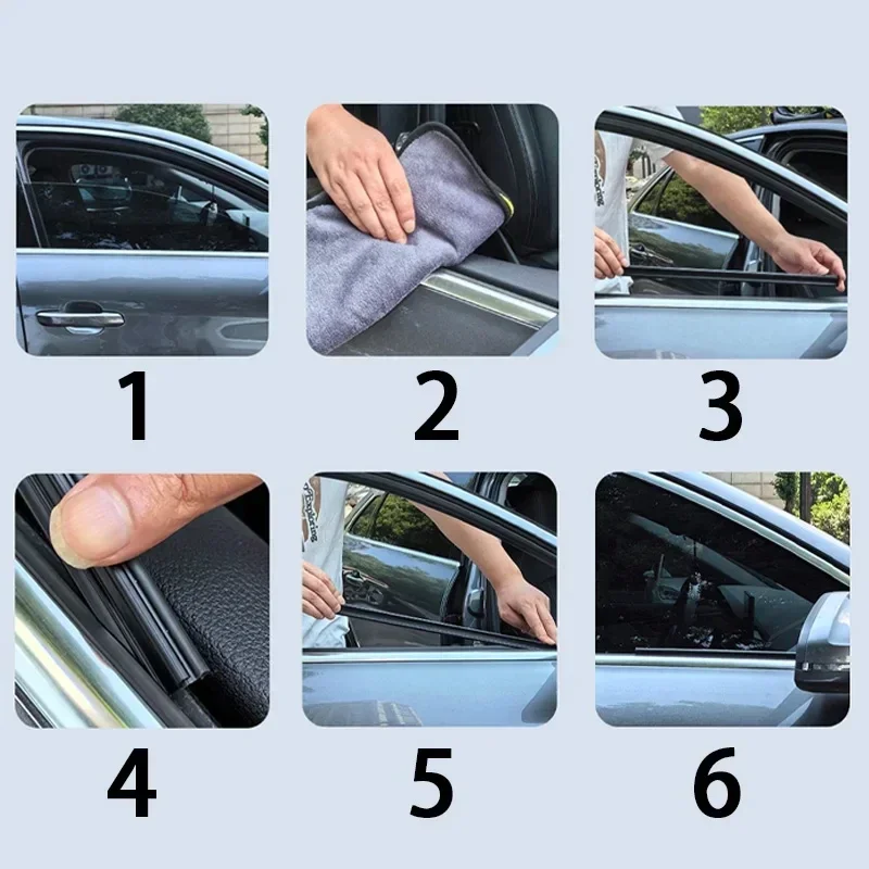 4Pairs Universal Car Side Window Wiper Accessories Window Cleaning Tool For Car Water Mist Removal Wipers Blade