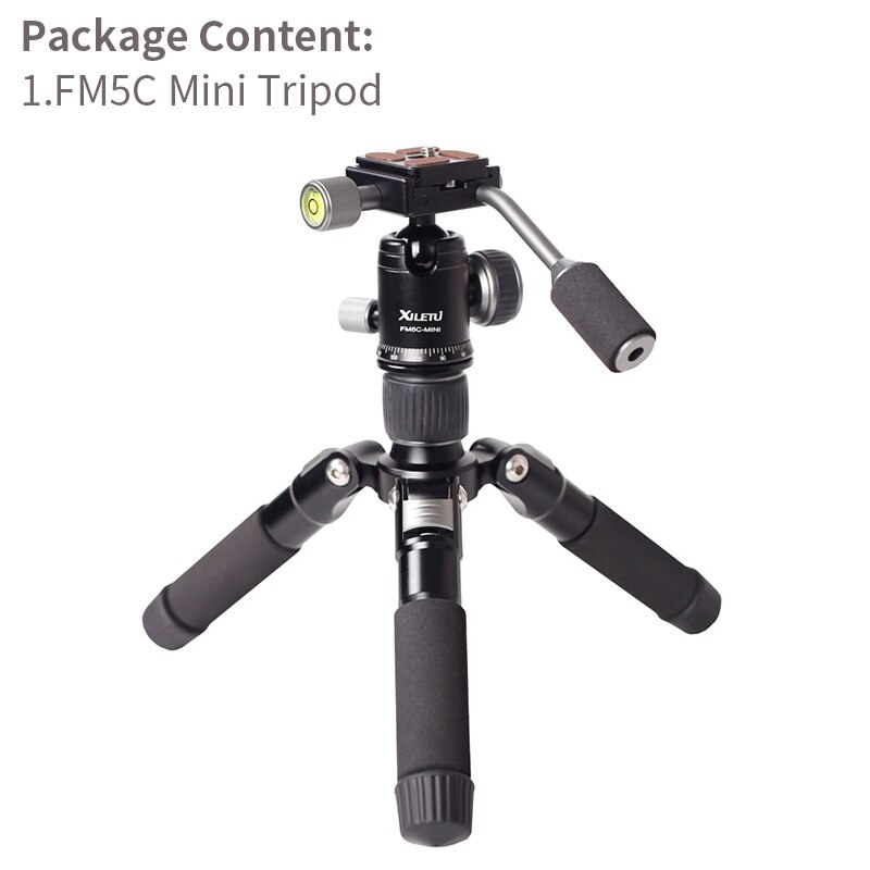 Xiletu FM5C-MINI Aluminium Stabiel Tafelblad Desktop Statief &amp; Ball Head Voor Digitale Camera Mirrorless Camera Smart Phone: FM5C
