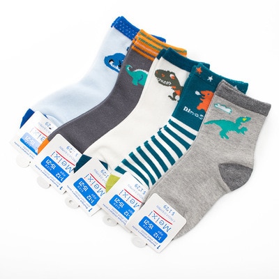 Chaussettes en coton pour enfants de 4 à 12 ans, vêtements pour enfants, 5 paires/lot, nouveauté