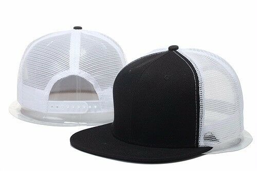 Plain Fitted Flat Bill Cap Baseball Basic Blank Solid Hat Sport Colors