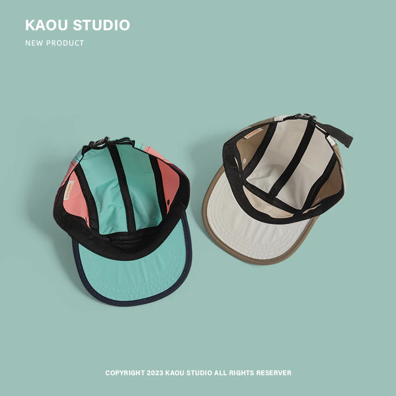 Casquettes de baseball hip-hop à bords plats pour hommes et femmes, chapeau d'été, crème solaire assortie, 5 panneaux, documents personnalisés, séchage rapide, rue