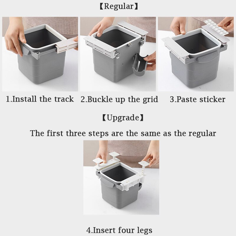 Recycler poubelle cachée cuisine Push-Pull poubelle poubelle petite boîte de rangement en plastique pour bureau bureau à domicile