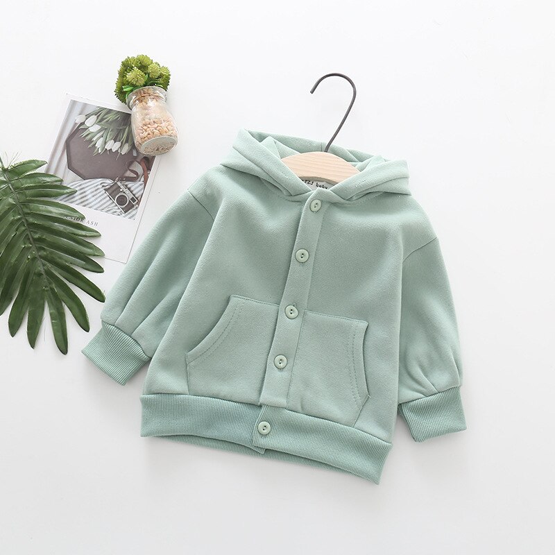 Citrus Herfst Lente Kinderen Kids Jongen Jas Effen Mode Meisje Lange Mouw Vest Baby Kapmantel Voor Peuters