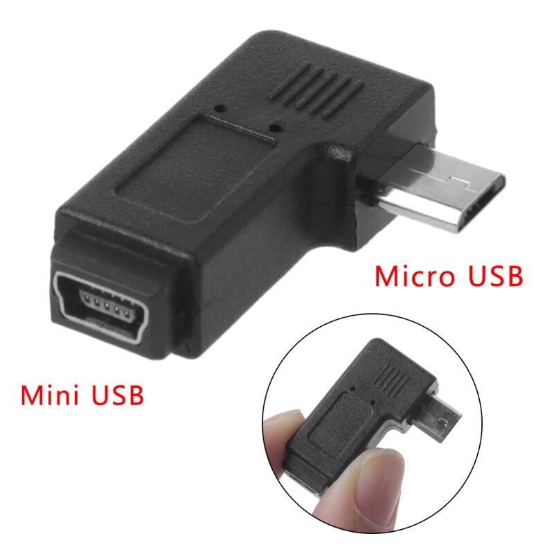 90Â ° Links & Haaks Mini Usb 5Pin Female Naar Micro Usb Male Data Sync Adapter