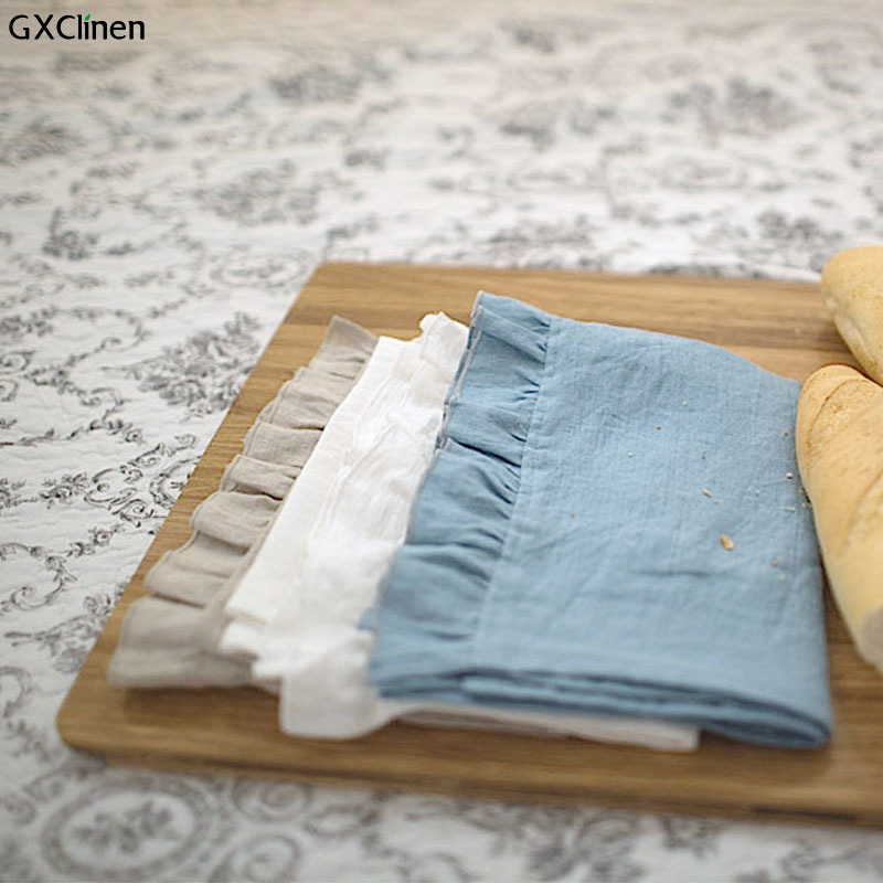 100% asciugamano in lino con volant 4 pezzi asciugamani assorbenti in lino naturale capelli multifunzionali adulti asciugamano per bambini per bagno 30*50cm