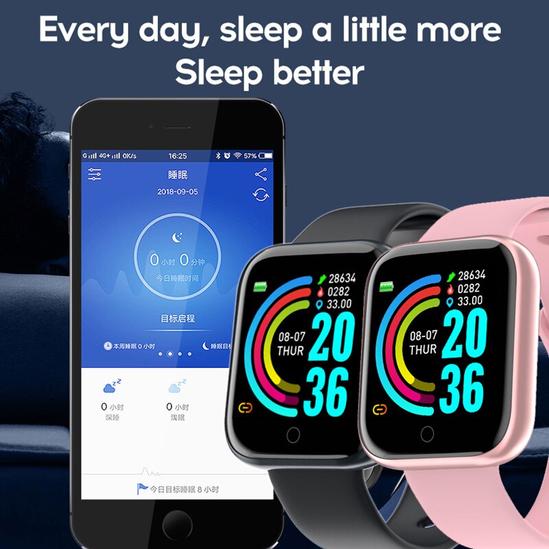 Reloj Y68 montre intelligente filles garçons Smartwatch électronique horloge intelligente étudiants enfant Sport montres intelligentes amazfit gts