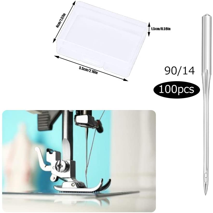 IMZAY 100 PCS Count Sewing Machine Needles Universal Home Machine Needles Large Eye Sewing Machine Needles For Quilting