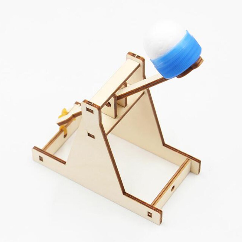 Juego de Catapulta de madera para niños, juguete de trebuquete, experimento científico, bricolaje, 1 Juego