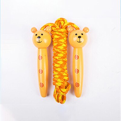 Kids Springtouwen Mooie Cartoon Springtouw Met Houten Handgrepen Gevlochten Wirwar Touw Fitness Sport Springtouwen: bear