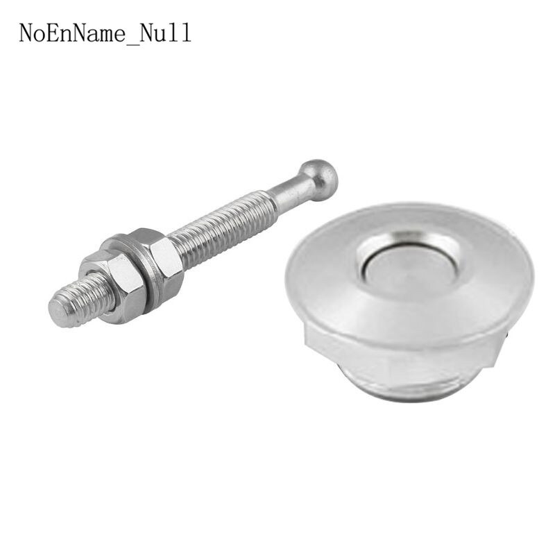 2pcs Universal Push Button Quick Release Hood Pins Bonnet Lock Clip Latch Bumper: Silver