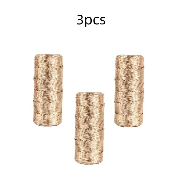 Złoty i srebrny sznurek makramowy, kokardki ze sznurka, rękodzieło DIY robić pakowania prezentów, szycie, skręcona nić, tekstylia domowe: Bordowy