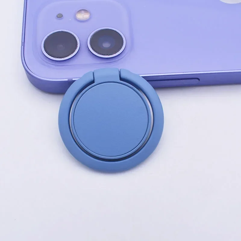2025 Macaron Color sólido teléfono anillo hebilla soporte teléfono móvil soporte teléfono-agarre teléfono móvil accesorios teléfono-anillo: Zafiro