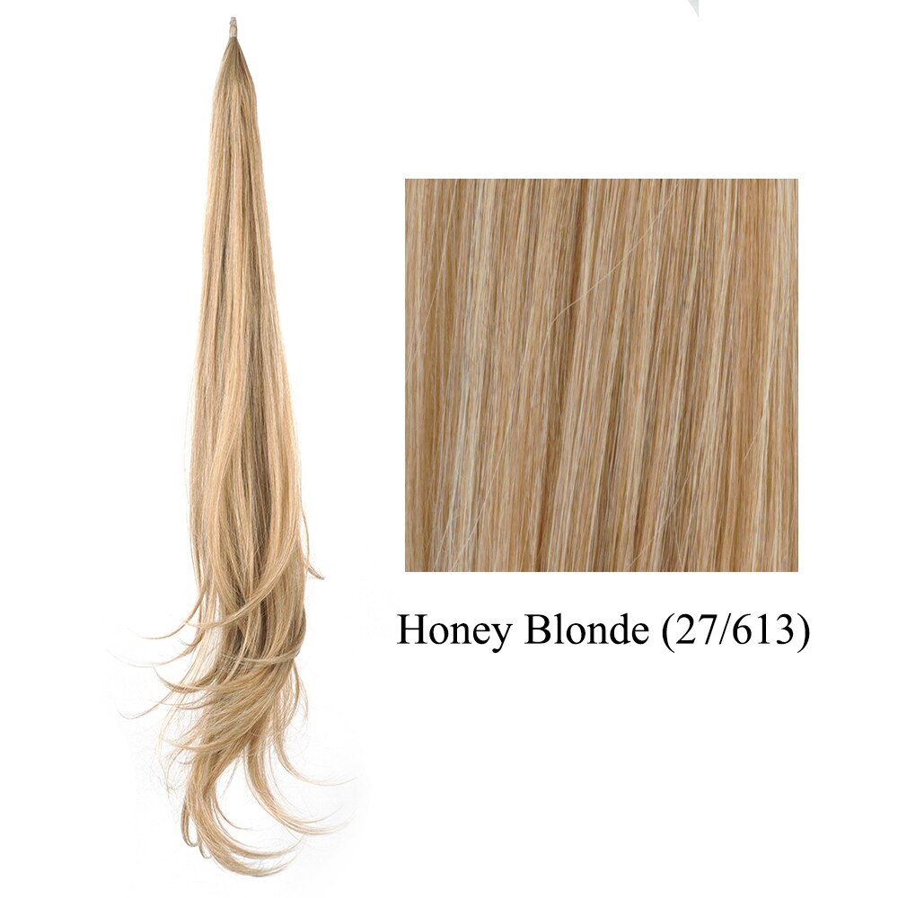 Soowee Lange geschichtete Pferdeschwanz-Kunsthaarverlängerung, blonder Pferdeschwanz, flexibles Haar, Pferdeschwanz-Haarteile: P1B/27