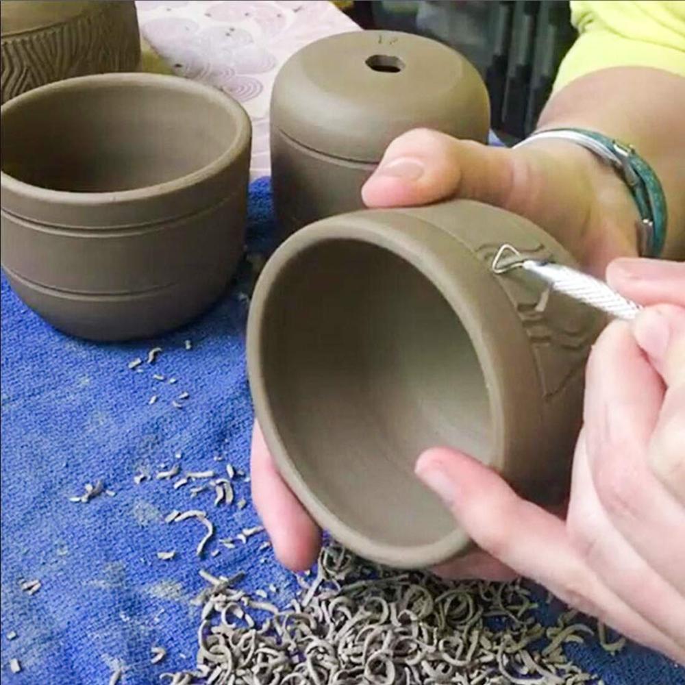 14 Pcs/Pack Pottery Clay Sculpting Wax Carving Pottery Tools Set with Canvas Cases Polymer Ceramic Modeling Kit Art Crafts