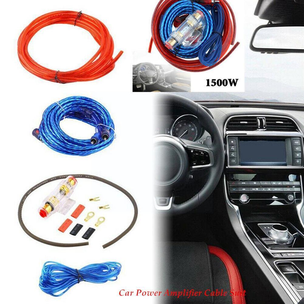 60 AMP Fuse Holder 8GA Power Cable Subwoofer Speaker Amplifier Installation Car Power Cable Wires RCA Wiring Wire Audio Kit
