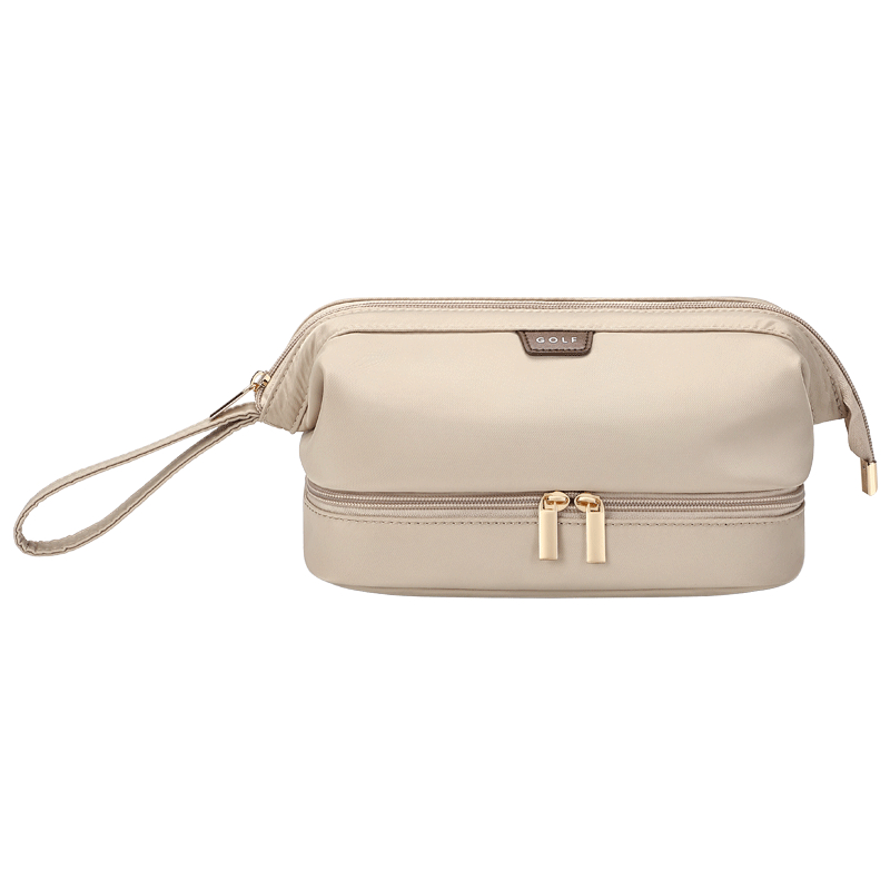 Golf Make-Up Tas Voor Vrouwen Met Grote Capaciteit, Handtas Voor Mobiele Telefoon, Effen Kleur Reiscosmetica Opbergtas: Khaki