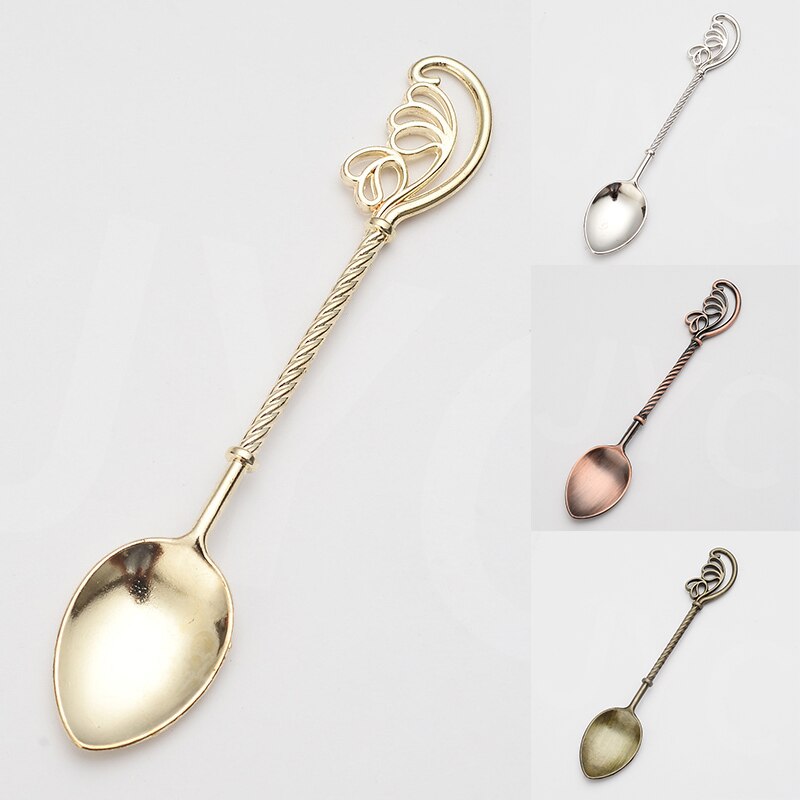 Cuillère en laiton Imitation classique, réplique Antique, petite cuillère, thé de l&#39;après-midi, fourchette à Dessert rétro cuillère à café, ustensiles de table, outils de cuisine