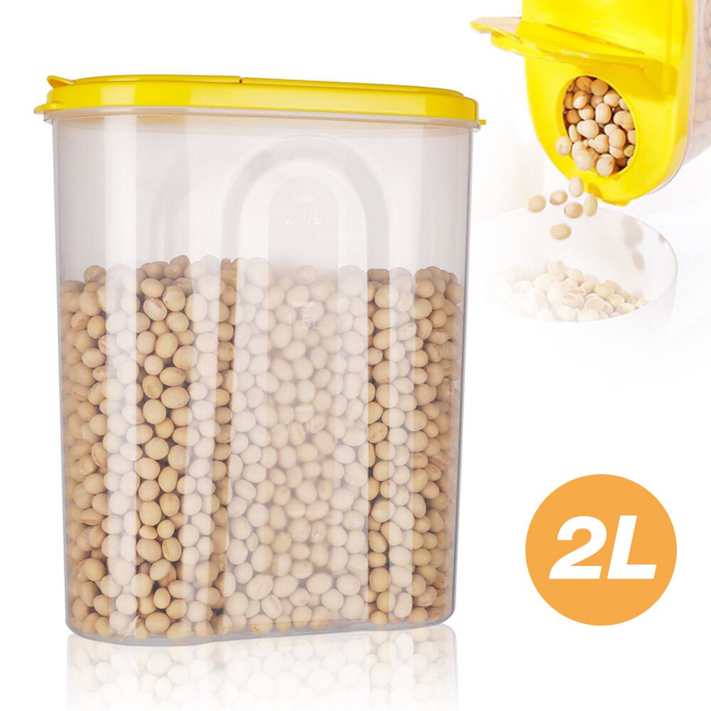 Réservoir de stockage de nourriture en vrac conteneurs de stockage de nourriture caisse organisateur Transparent scellé-boîtes boîte avec couvercles étanche u-miss pour la cuisine: Jaune