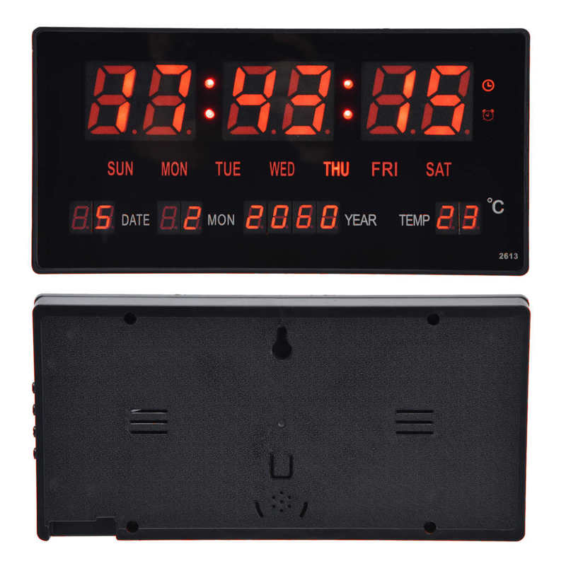 LED Digital Wall Clock Digital Wall Calendar 100‑240V for Living Room for Office