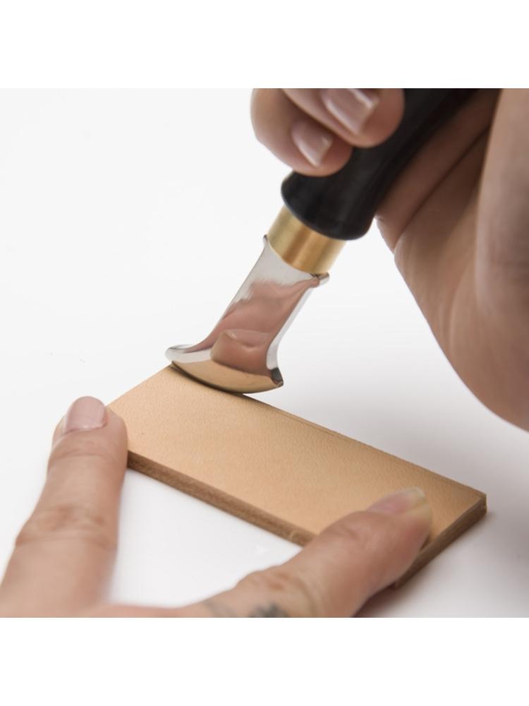 Leather Edge Creaser Leather Shallow Slot Edge Lineer Device with Wood Handle GXMA