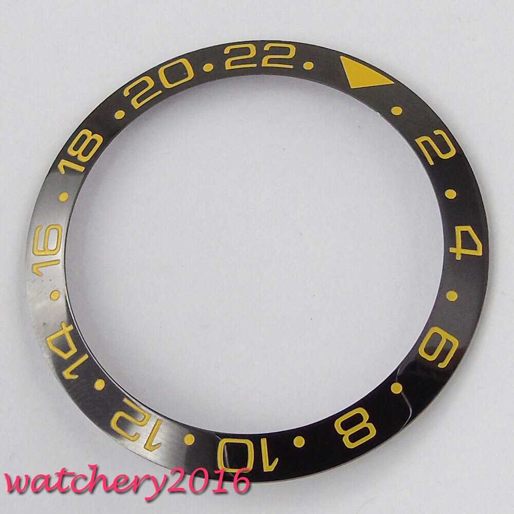 38mm Red Black Blue Green Ceramic / Titanium Bezel Insert Fit GMT Automatic Watch: E