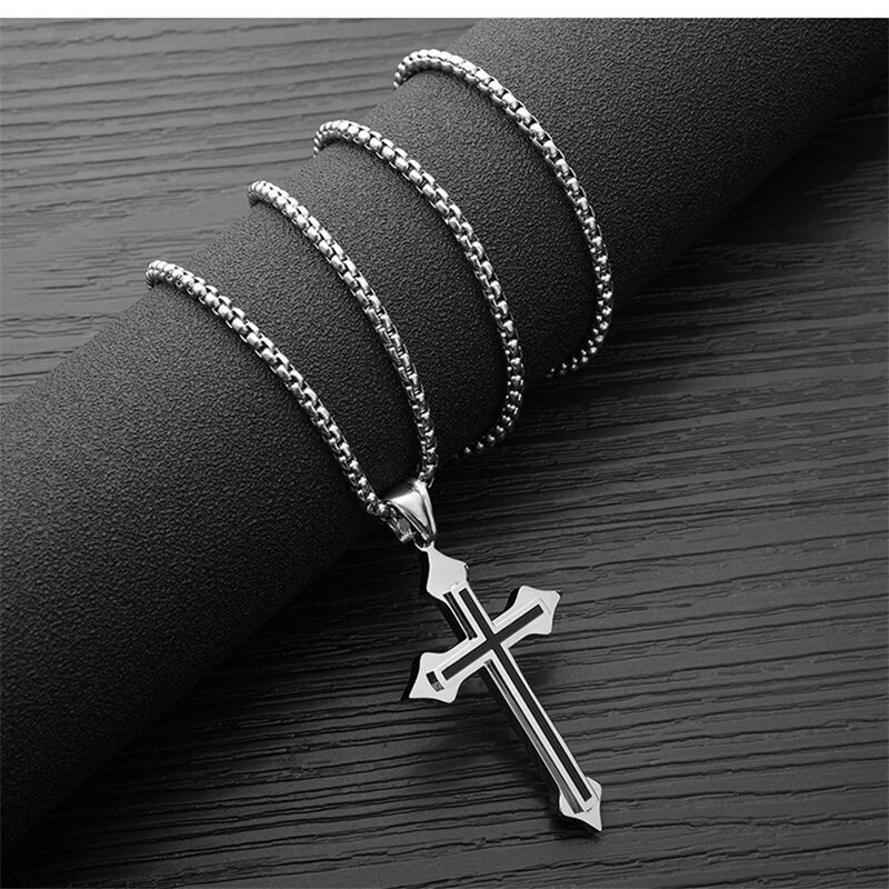 Vintage Gothic Hollow Cross Hanger Collier Zilver Kleur Cool Street Style Ketting Voor Mannen Vrouwen Hals Sieraden