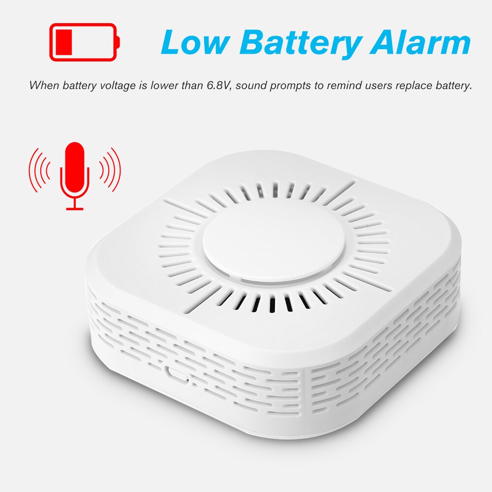 Standalone Photoelectric Smoke Alarm High Sensitive Wireless Smoke Detector Fire Protection Sensor For Home Kitchen