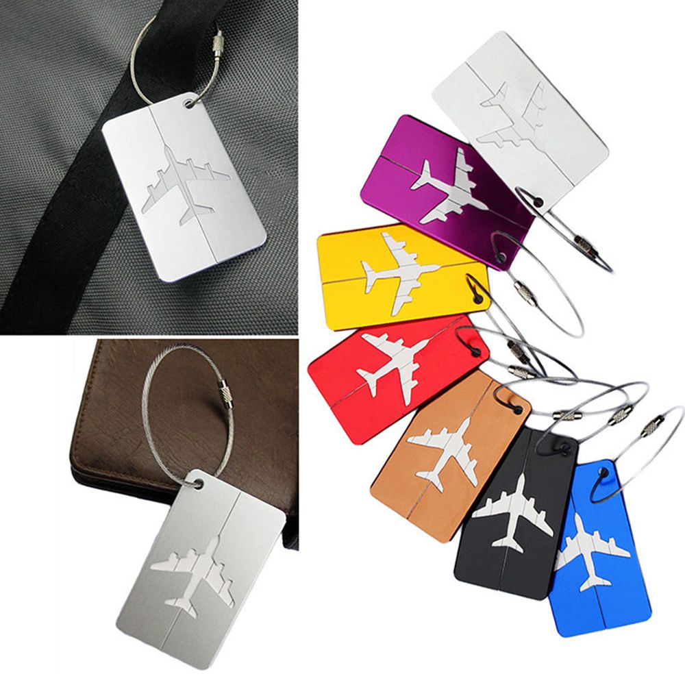 ISKYBOB Aluminium Alloy Luggage Tags Baggage Name Tags Suitcase Address Label Holder Travel Accessories