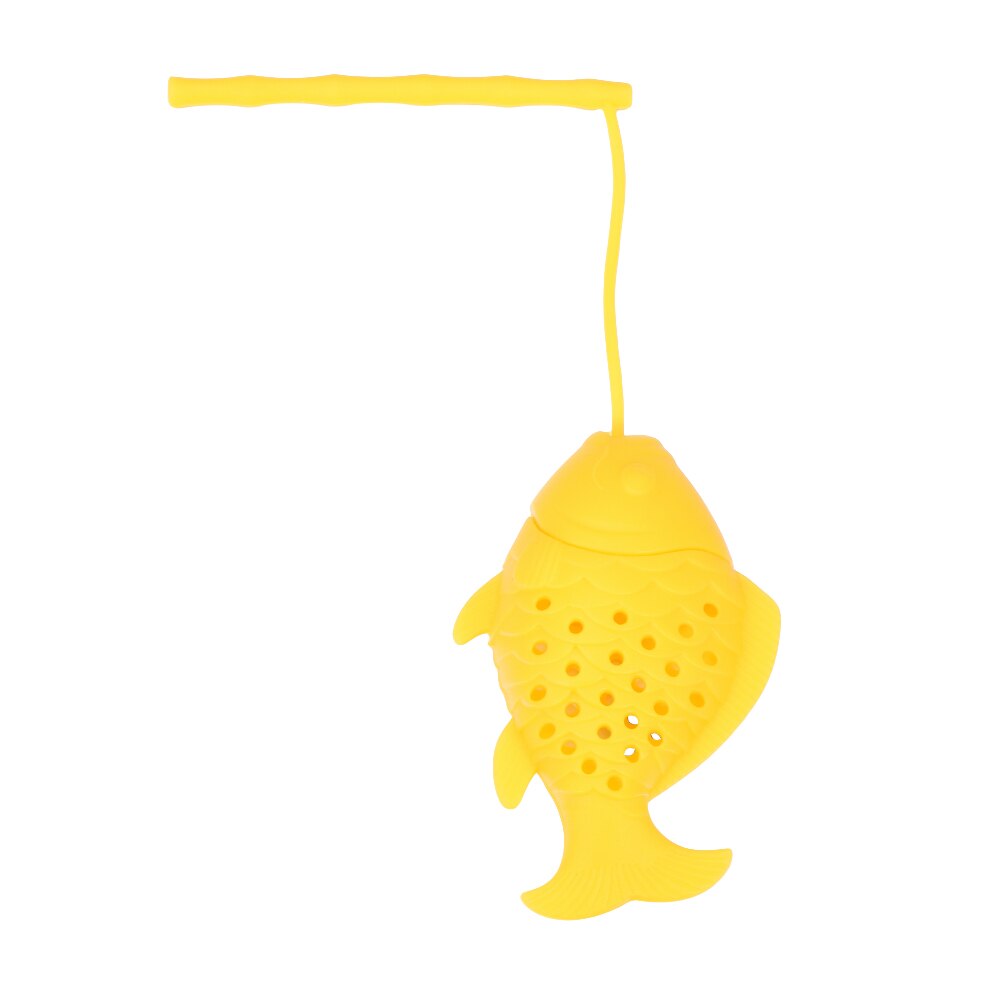 Teapot/Fish/Poop Shaped Tea Infuser Strainer Silicone Tea Bag Leaf Filter Diffuser Kitchen Gadget Teaware Accessories: yellow-fish