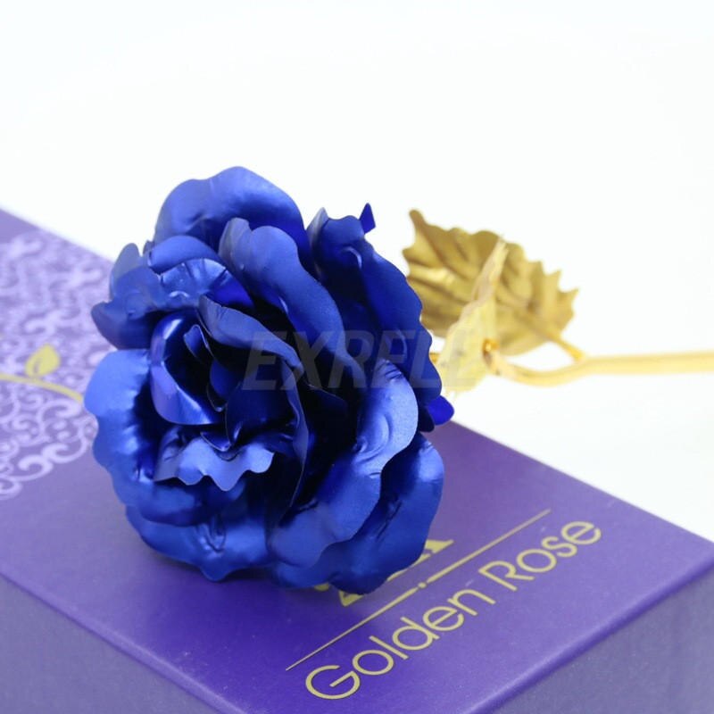 24K Gold Plated Rose Flower Valentine's Day Birthday Romantic Golden Rose Home Decor Festive Party Supplies
