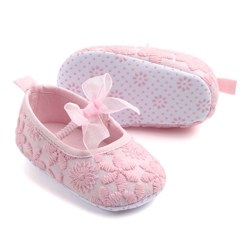 Cute Bows Baby Girl Shoes Lace Flower Soft Sole Newborn Baby First Walkers Shoes Girls Infant Toddler Crib Shoes Booties