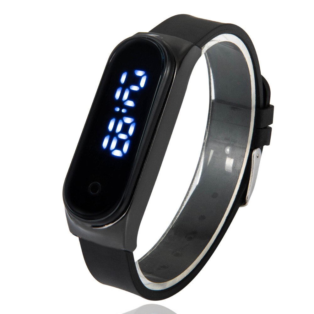 Simple Watch Led Digital Watch Women&#39;s Wristwatch Silicone Strap Sport Watch Electronic Clock Zegarek Damski Reloj Mujer: Black Black