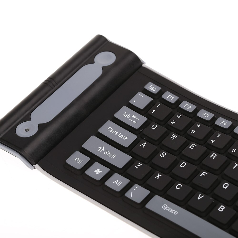 2.4 Portable Wireless Keyboard Flexible Roll Up Water Resistant Washable Soft Silicone Keyboards with USB Receiver for Computer