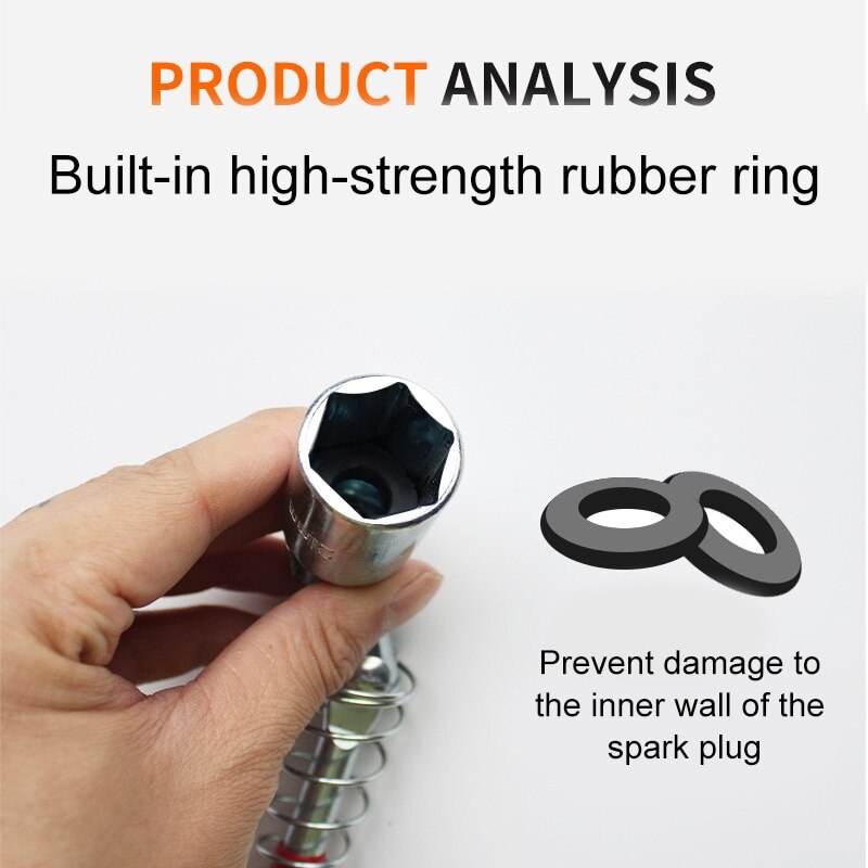 Spark Plug Wrench Spark Plug Removal And Installation Tool 14/16/21mm T-shaped Candle Key With Hinge And Rubber Band ^*