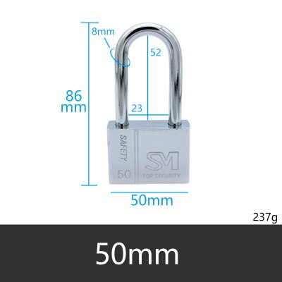 Door Padlock Stainless Steel Anti-Theft Lock Waterproof Rust-Proof Tamper-Proof Lock Home Small Dormitory Long Beam Lock: TK50mm-long