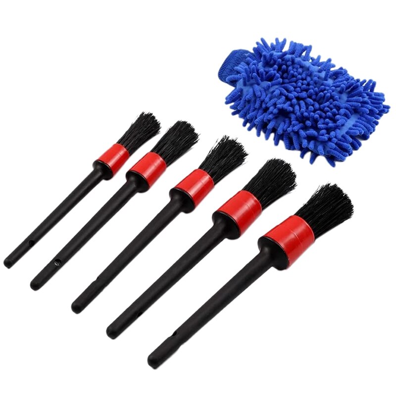 Autostoelreinigingsborstel - reinigingsborstel voor leer en bekleding | Autoreinigingsborstel | Detail Clean Duster voor interieurdetails van voertuigen | Multifunctionele tapijtborstel voor