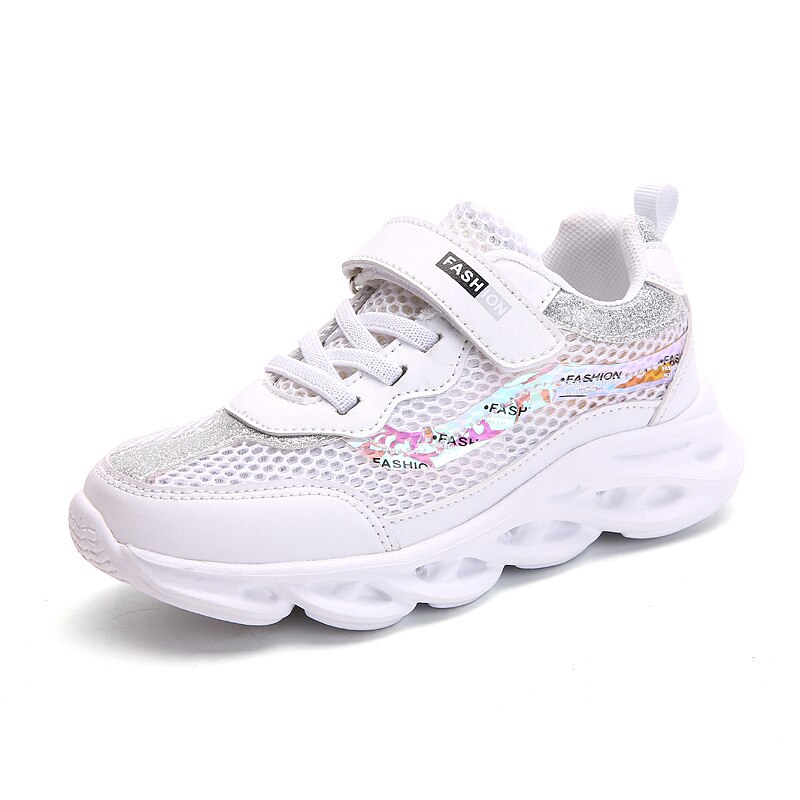 Girl chaussure enfant Summer sneakers Kids Shoes Girls Shining Casual Child Shoes children sports shoes for Girls: White / 30