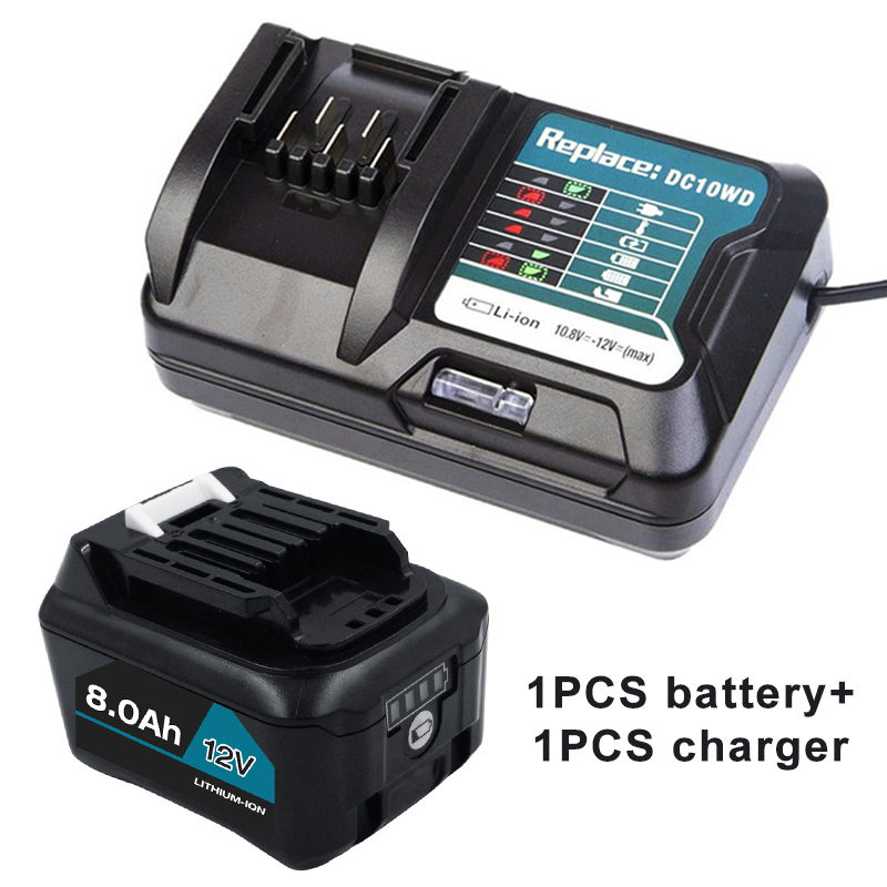 10.8V 12V Max 8000mAh Li-ion Power Tools Rechargeable Battery and Charger for Makita BL1040 BL1040B BL1020B BL1041 BL1016 BL1021: Gold