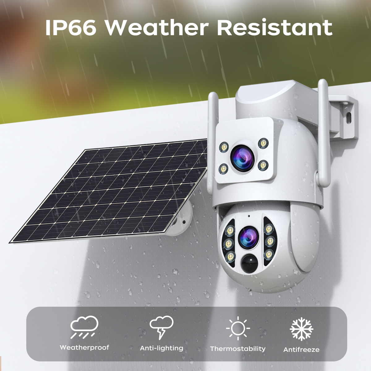 JOOAN 2K cámara IP inalámbrica con batería Solar para exteriores lente Dual PIR visión nocturna Audio bidireccional Wifi CCTV Monitor videovigilancia