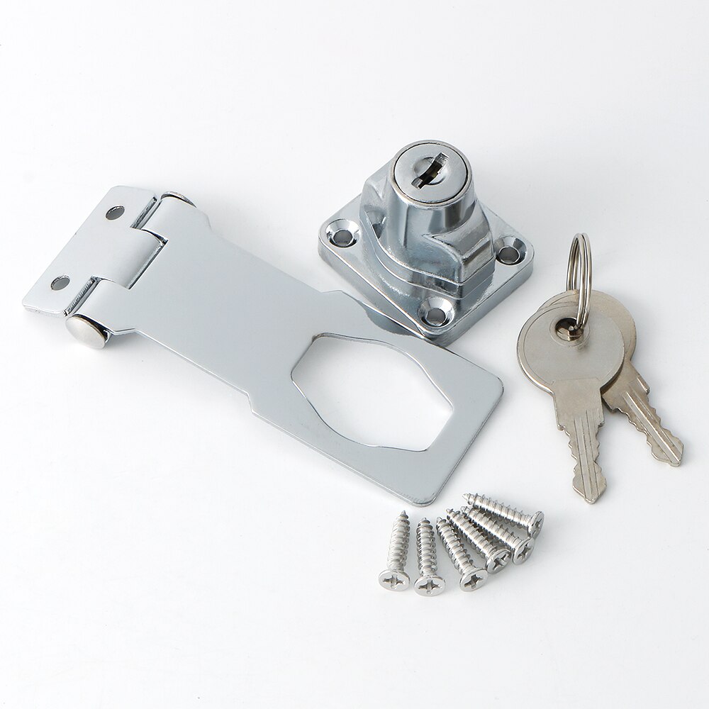 Alise 3/4 tommer lås nøglen hasp selvlåsende sikkerhed hasp hæfteklammer 2 nøgler lås skur skab hængelås dør / skur / gate / van lås