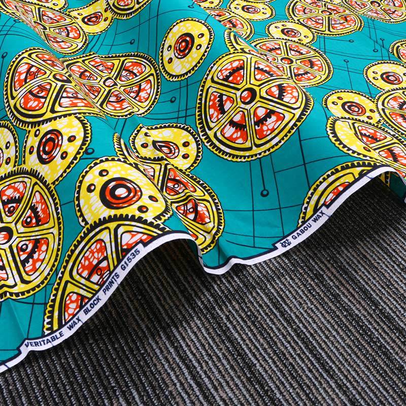 green yellow african fabric Cotton Printed Fabric Plain Geometric Printed Fabric satin fabric Batik 100% Cotton african wax