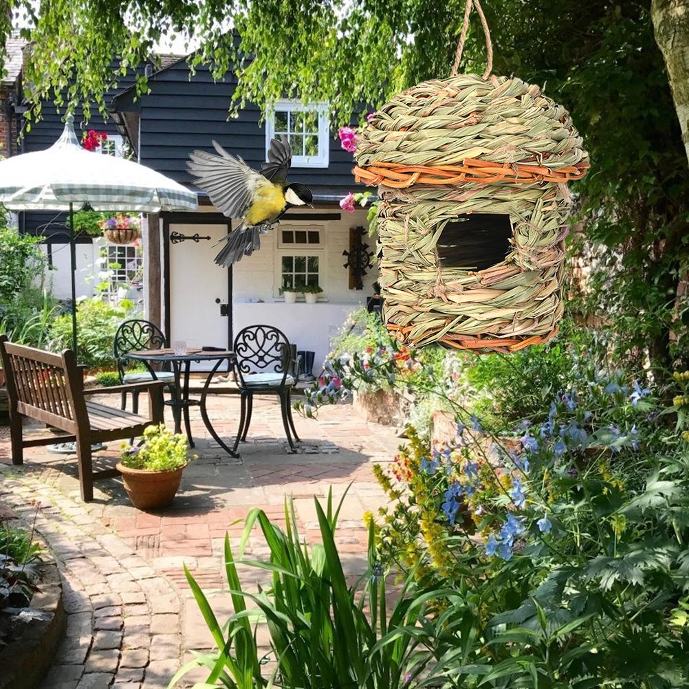 Nichoir à Oiseaux Tissé à La Main Et Décoration D'oeufs D'intérieur Et D'extérieur 11 X 5 Cm 13 X 7 Cm